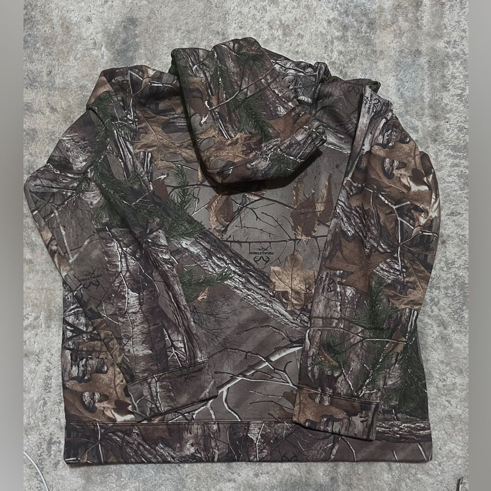 Under Armour UA RealTree Camo Fleece Hoodie Coldgear Sz XL - Picture 5 of 7
